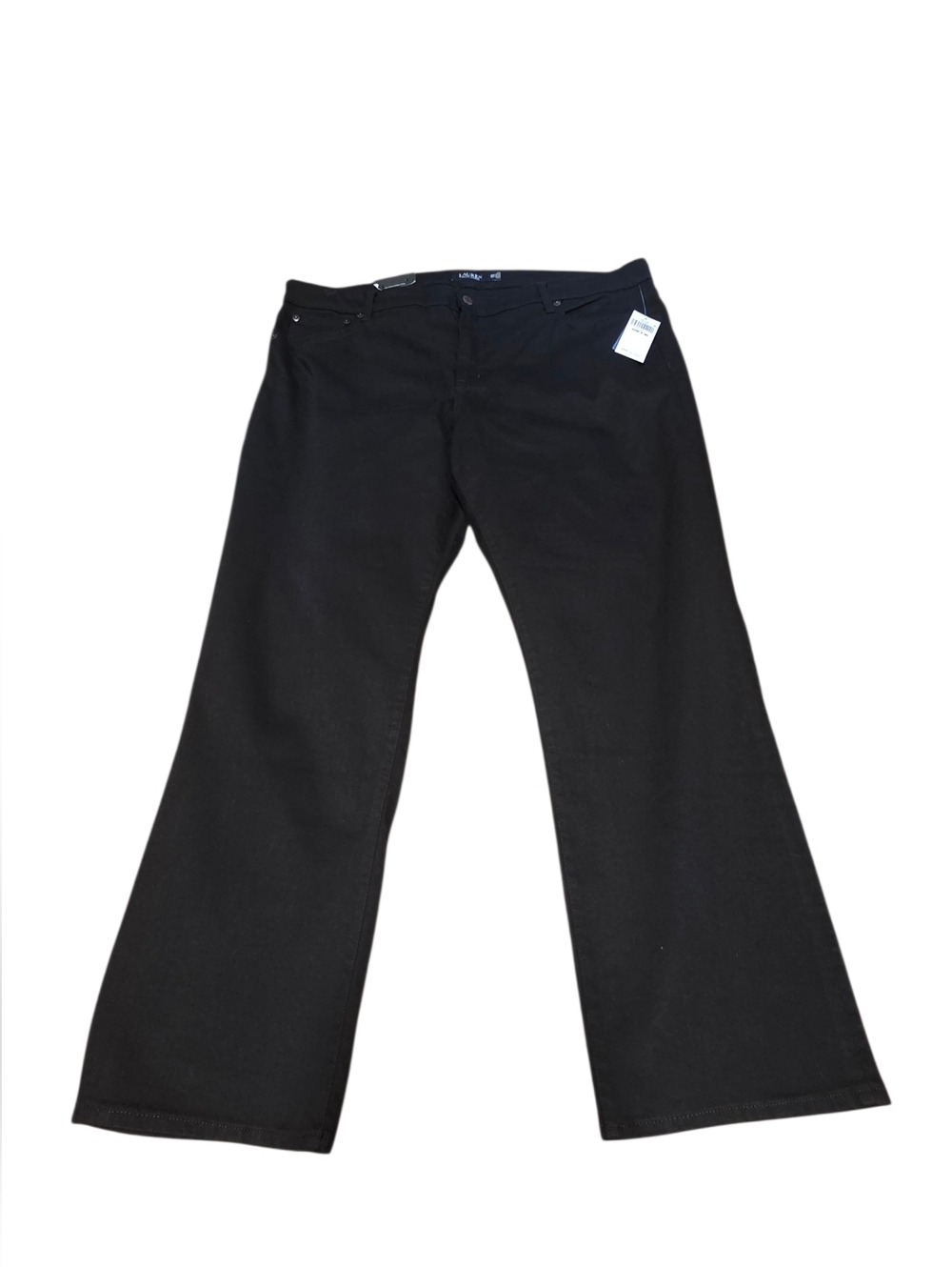 Ralph Lauren NWT Mid Rise Straight Leg Super Stretch Black Denim Jeans Sz 22W